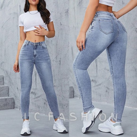 Drop Waist Skinny Jeans, Women Drop waist jeans Light wash - Picture 1 of 6